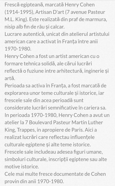 Fresca Henry Cohen, personaje egiptene
